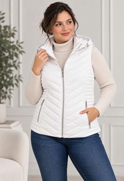 Picture of QUILTED SLEEVELESS VEST - REMOVABLE HOOD & ELASTICATED SIDES